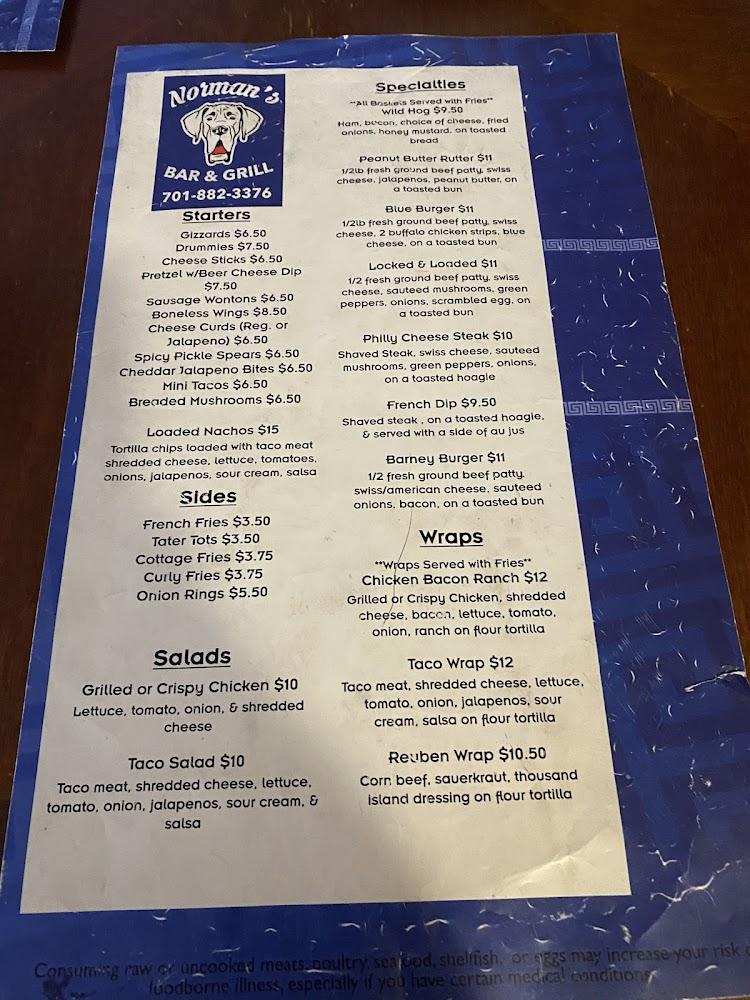 Norman's Bar & Grill Menu image 4